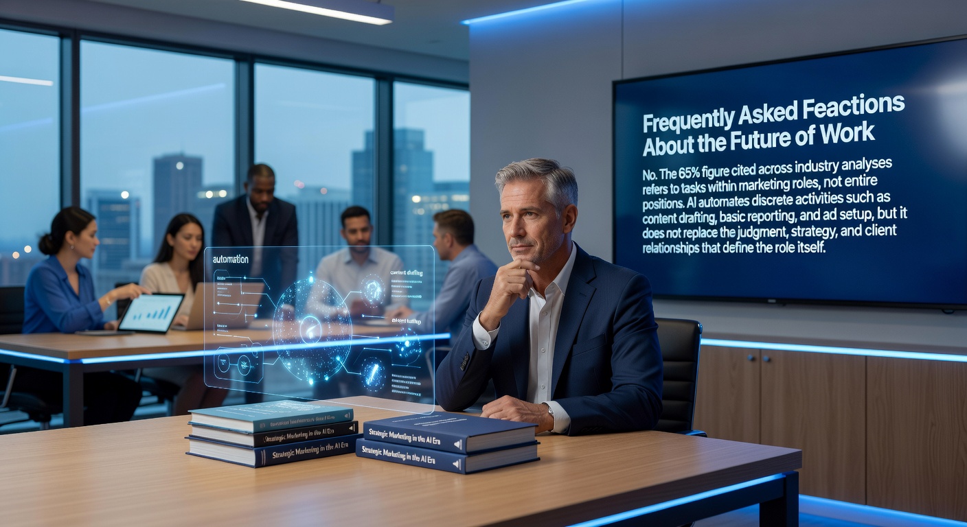 Consultant presenting frequently asked questions about the future of work