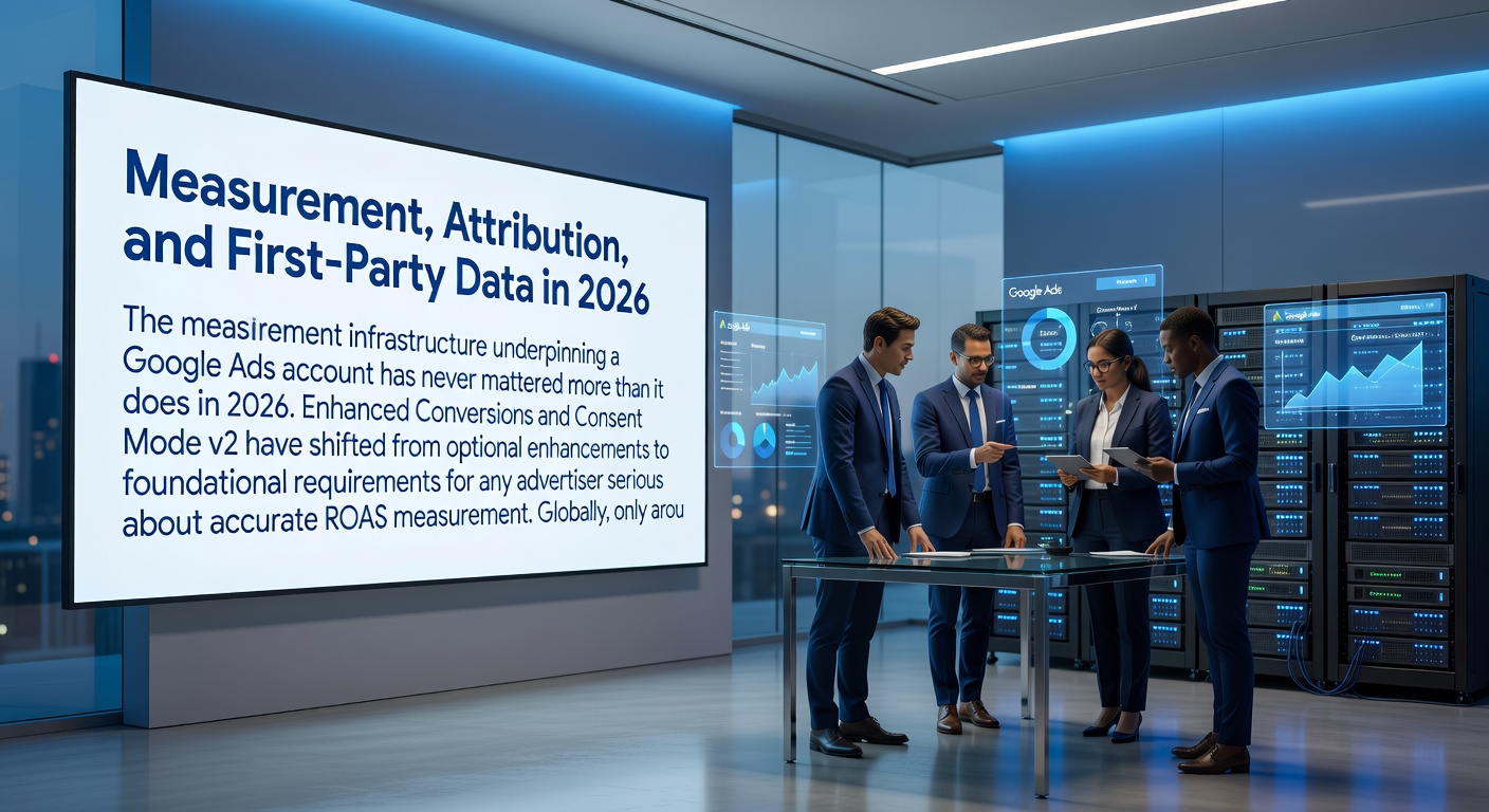 Team reviewing Google Ads attribution and first-party data dashboards